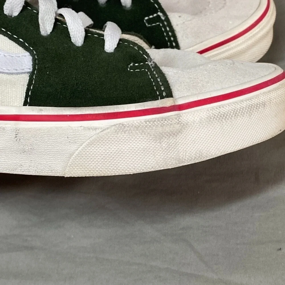 Vans Sk8-Hi Mens Size 8 Retro High-Top‎ Skate Sneaker Marshmallow Green Leather